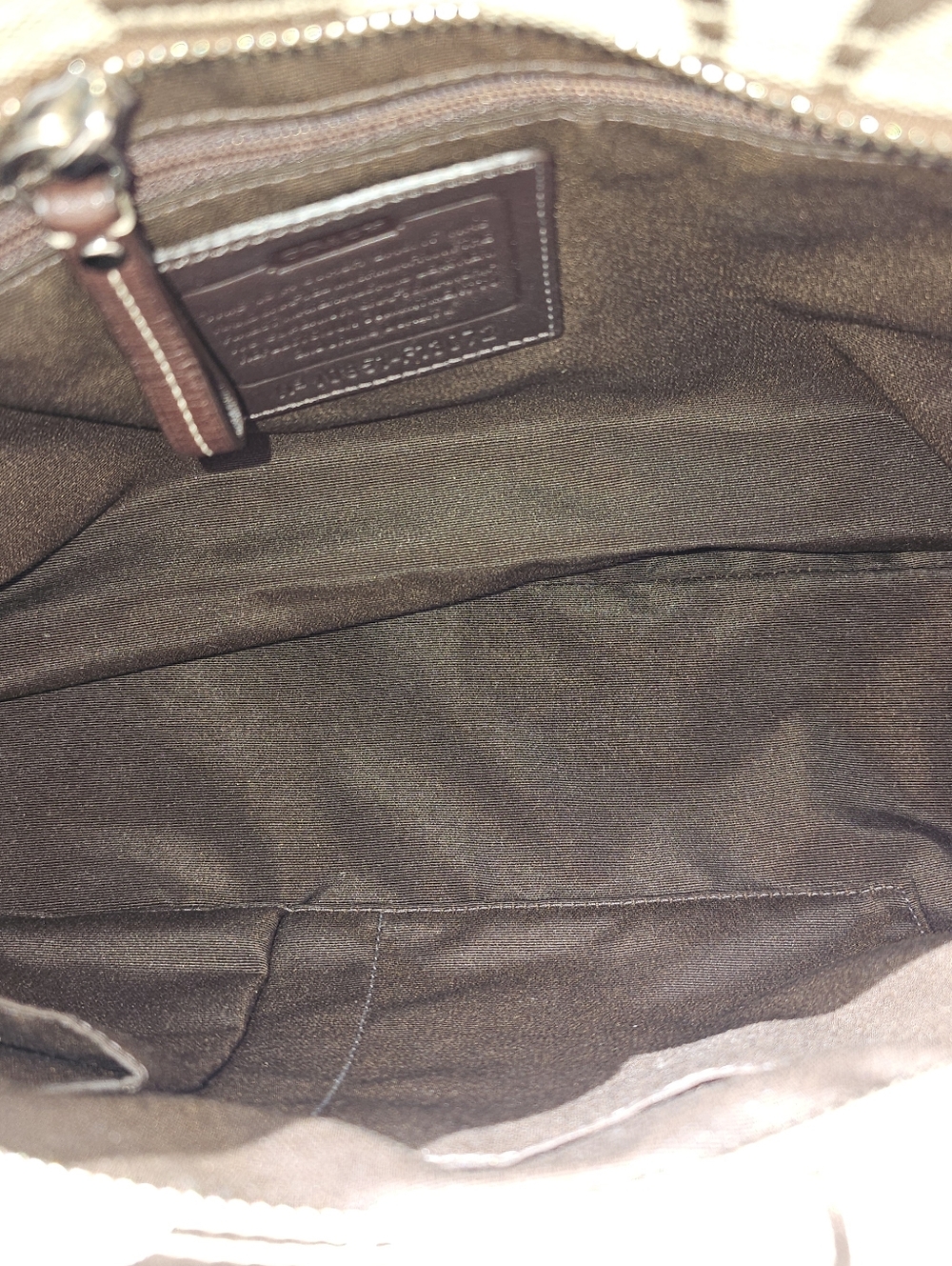 Coach Hamptons Signature Stripe Leopard Satchel | Brown Canvas Leather Horsebit - Picture 10 of 10